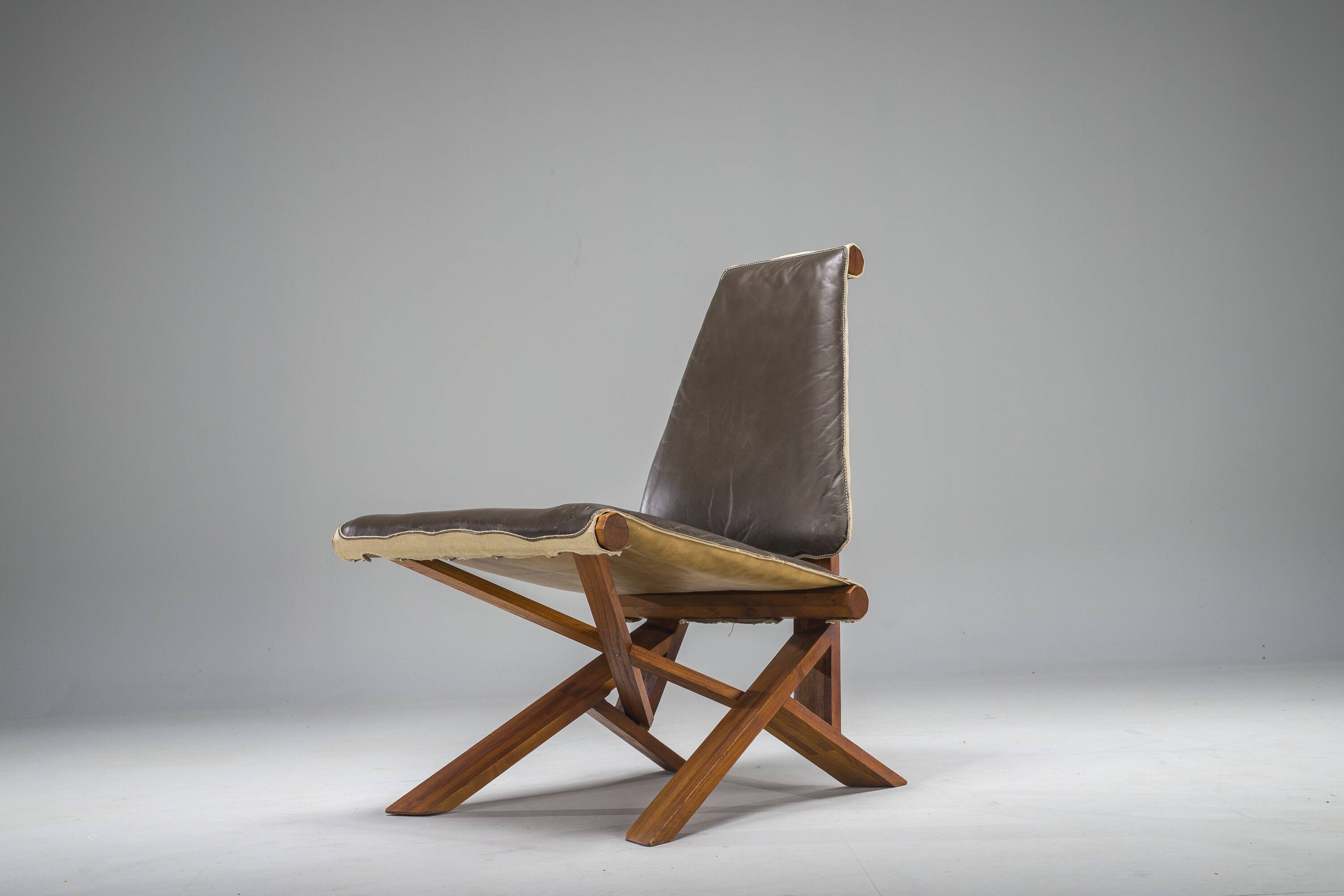 French S46 Dromadaire Chair by Pierre Chapo for Ebenisterie Seltz, 1970s