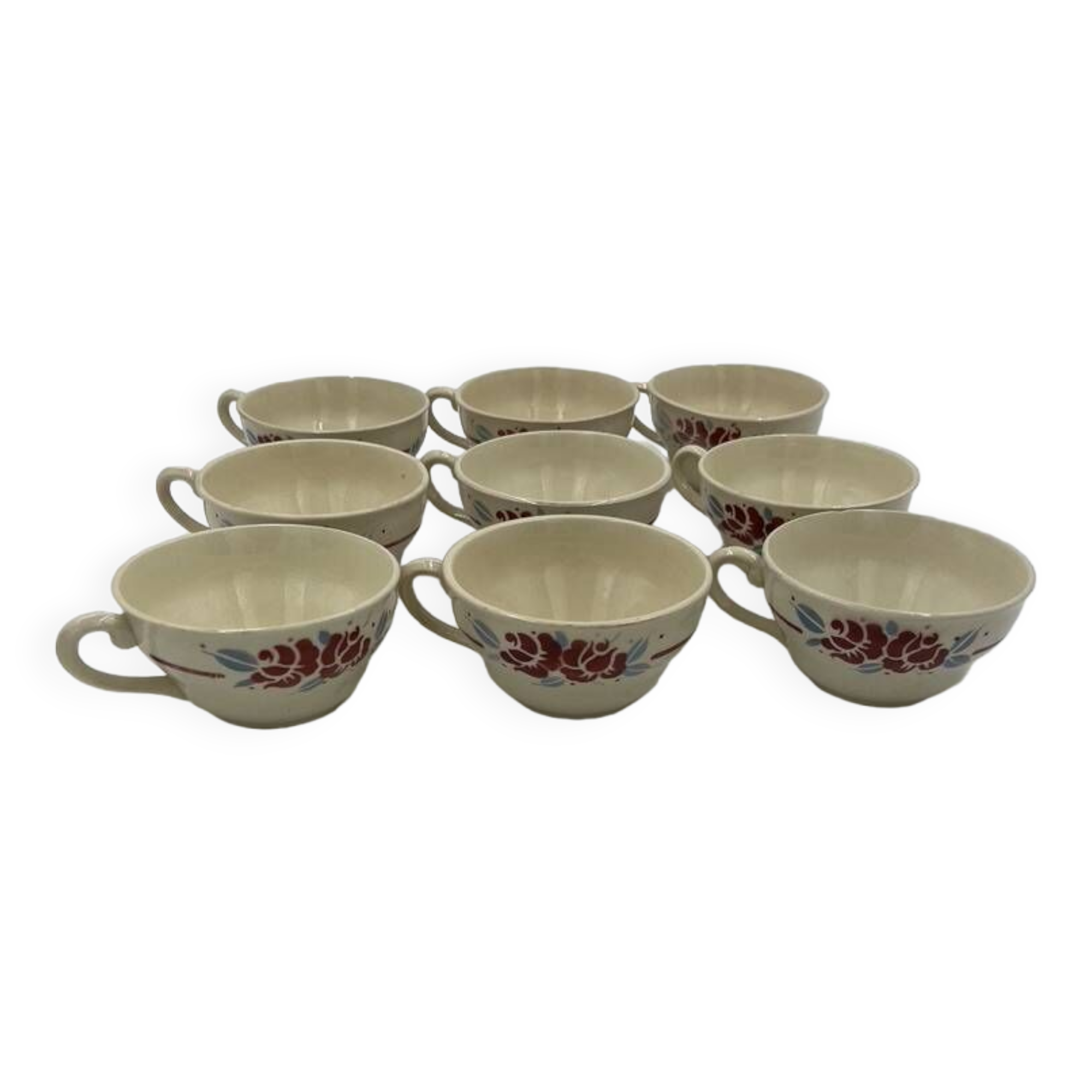 Set of 9 Boch Frères cups 1963