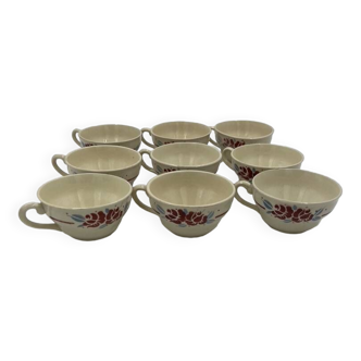 Set of 9 Boch Frères cups 1963