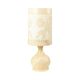 Vintage Table Lamp Alabaster Natural Stone Flowers Spain 1960s