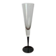 set of 6 vintage champagne flutes with black stems – 1970s