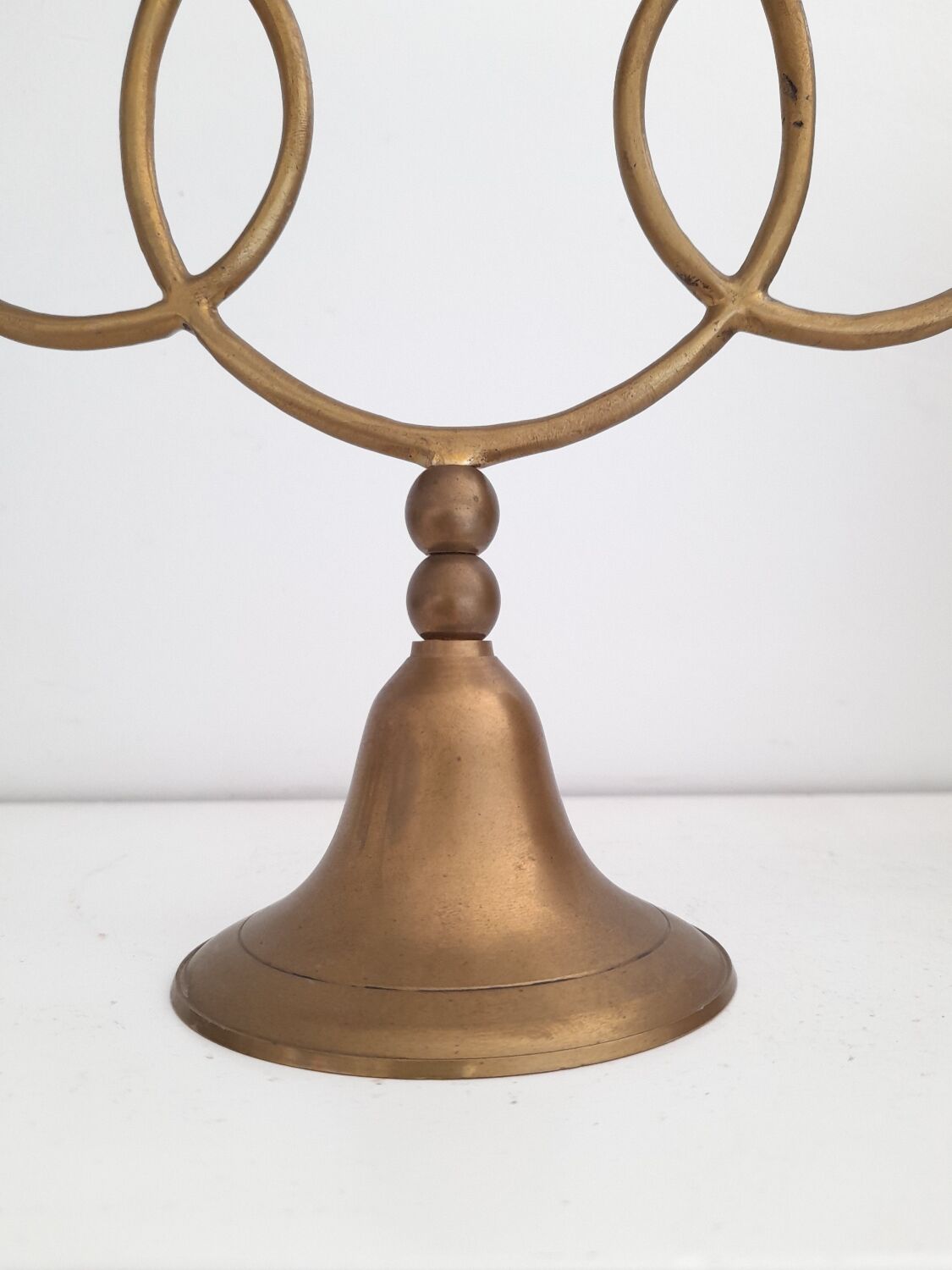 Triple brass candlestick