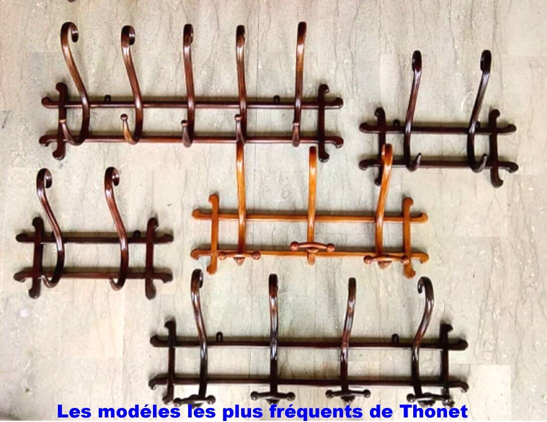Patère murale de thonet à 5 esses, 1900 ca