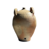 Very large beige jar with 2 handles H49