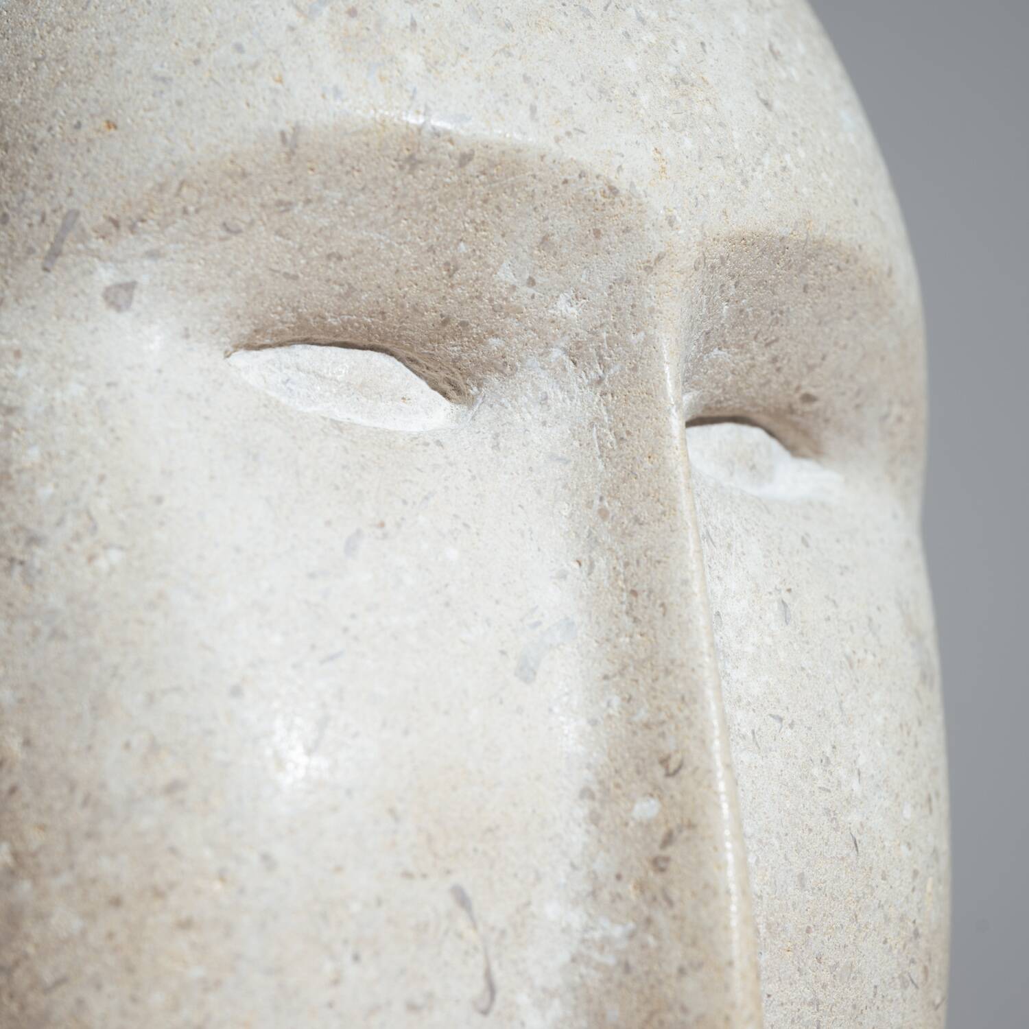 Modernist figurative sculpture bust in sandstone
