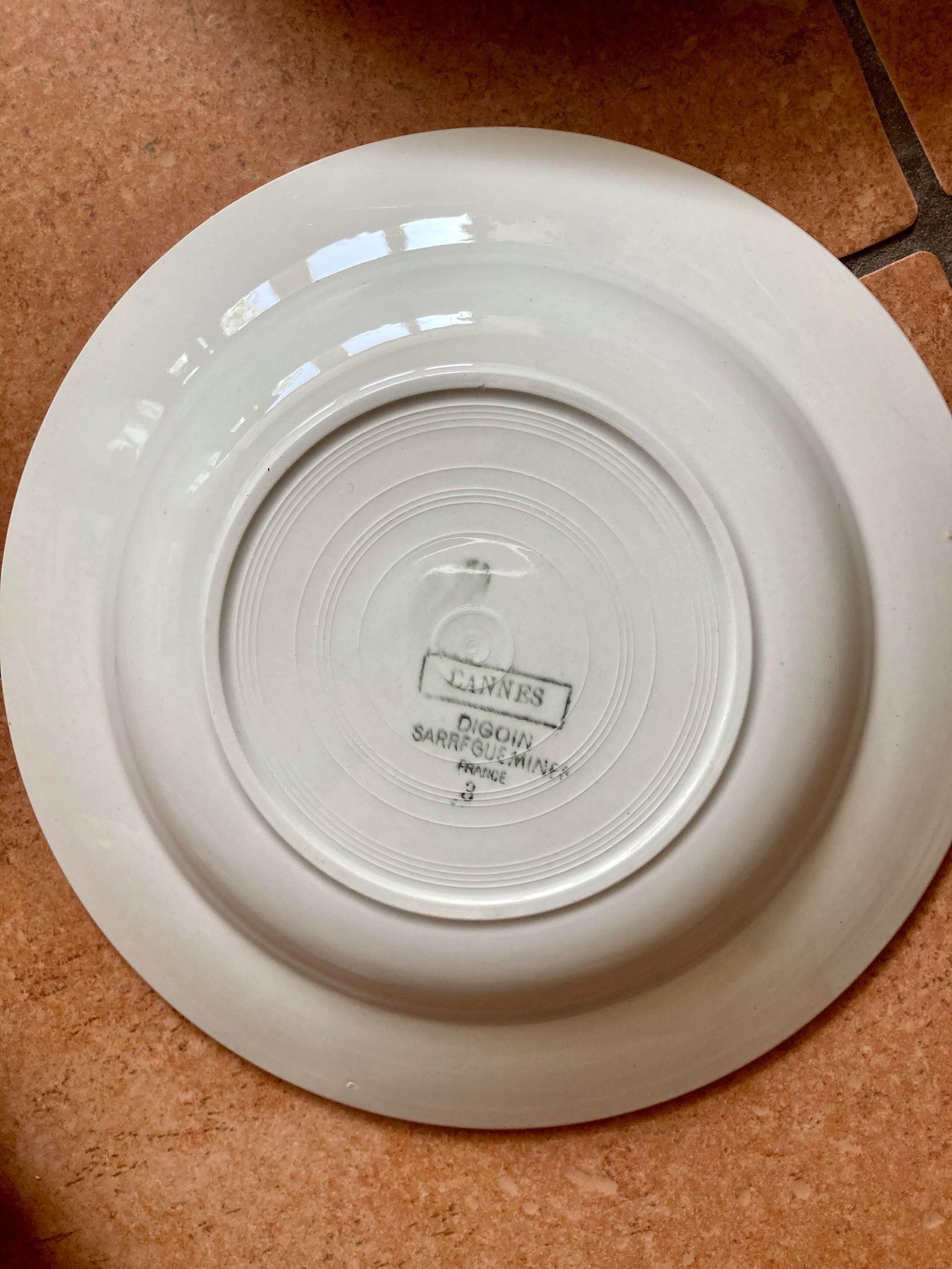 Lot plates Digoin Sarreguemines model Cannes