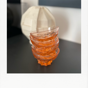 Set de 4 verres coupes  en verre rose translucide