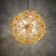 Large Sputnik chandelier in brass and amber Murano glass, SiSche, 1960.