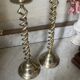 Pair of twisted brass candlesticks 37cm