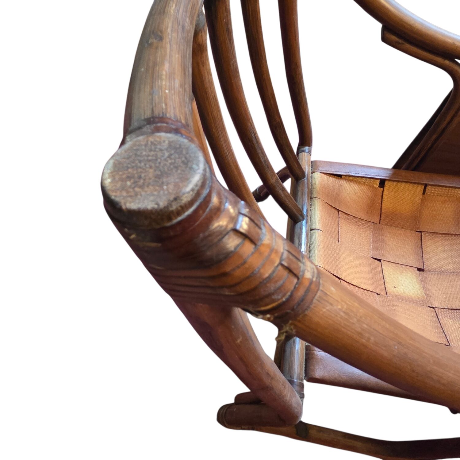 Pair of vintage rattan armchairs  
1960s–1970s