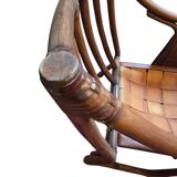 Pair of vintage rattan armchairs  
1960s–1970s