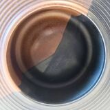 Black and Brown Hand-Painted Ceramic Piece attributed to Franco Bucci, Italy