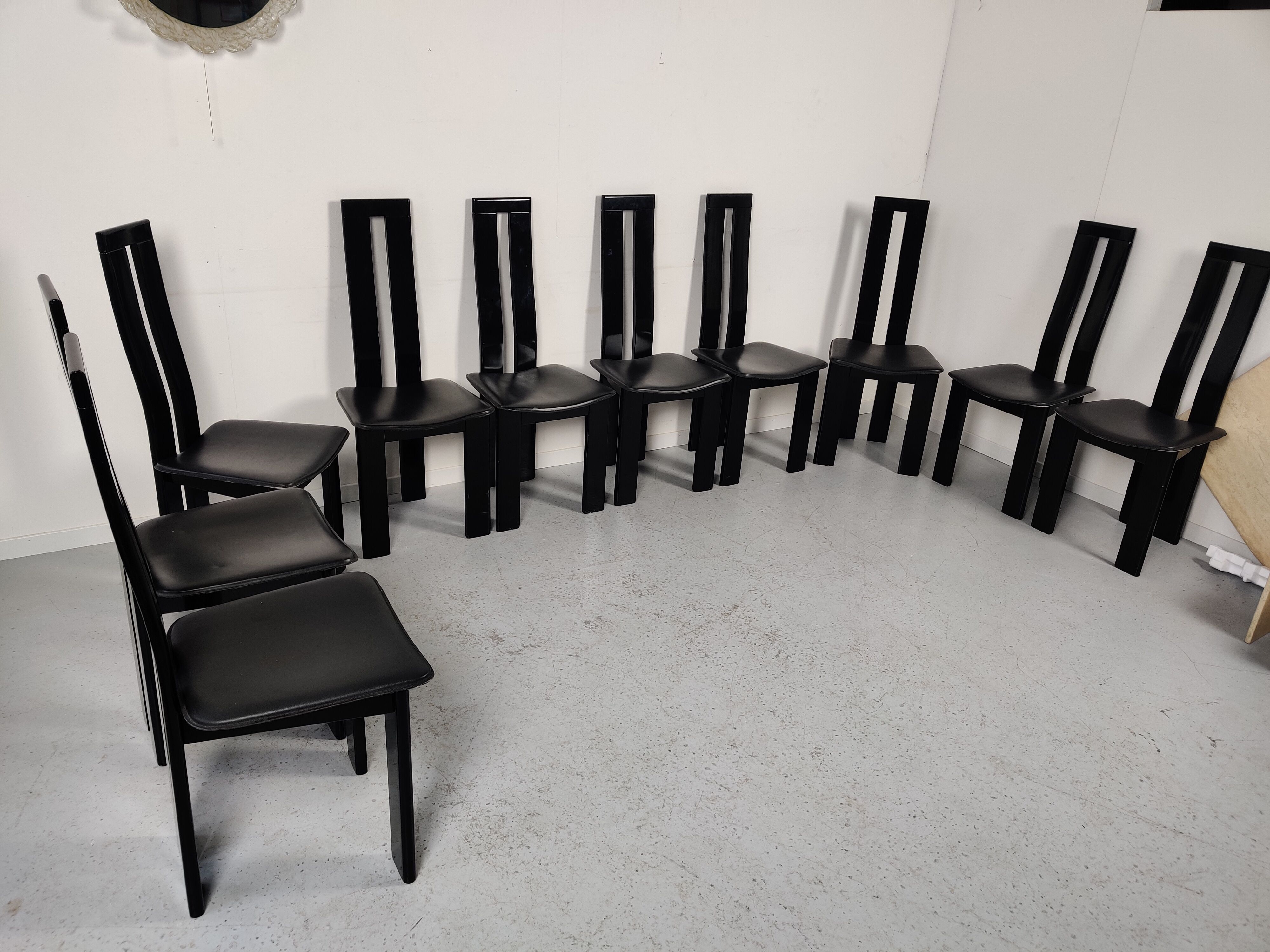 10 chairs by Pietro Costantini, Italy 80s