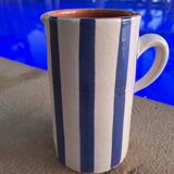 Large striped vase & pitcher