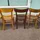 Set of 10 wooden bar bistro chairs - old - vintage