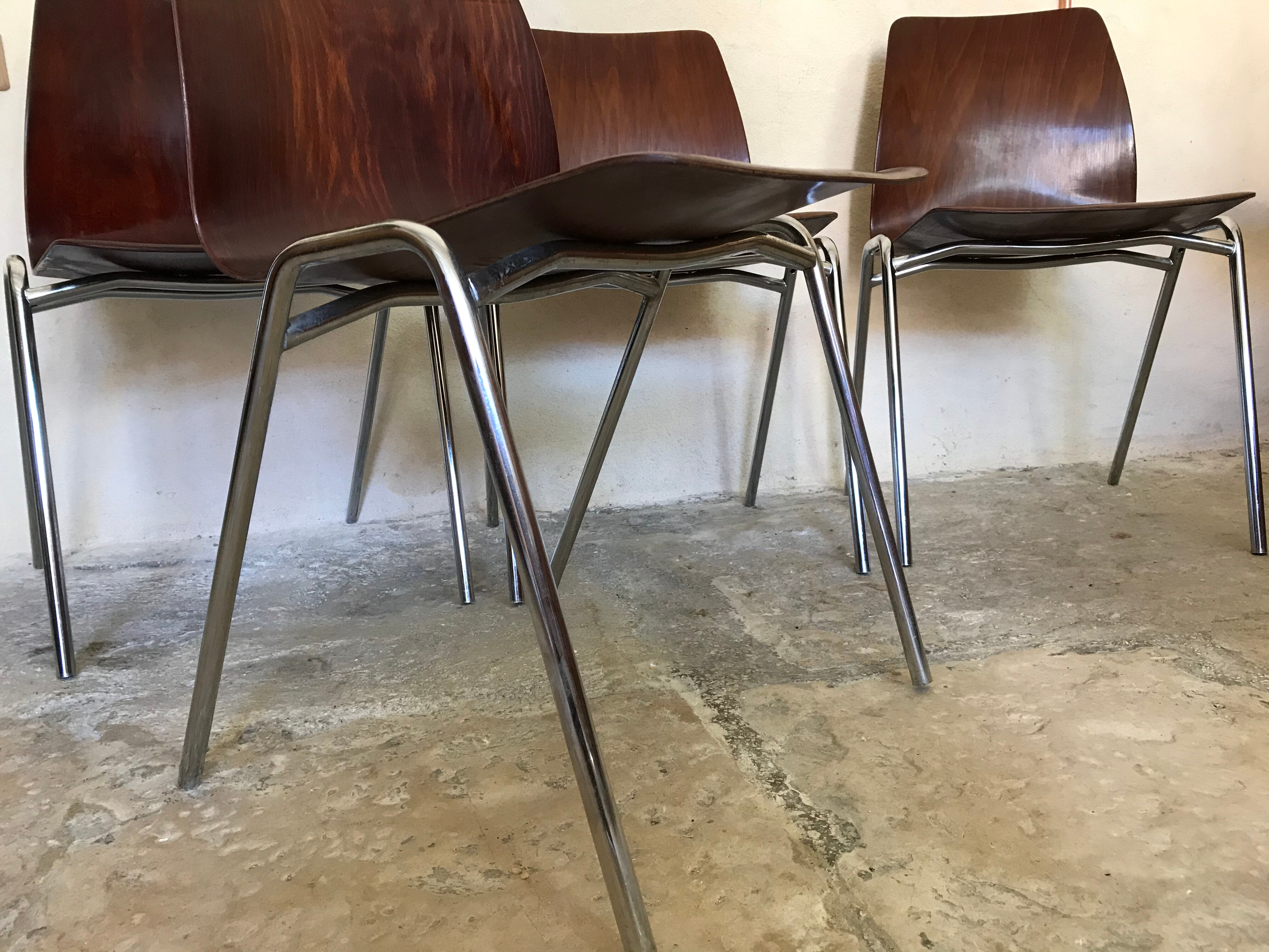 Set of 4 vintage chairs Pagholz West Germany