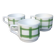 Lot de trois grandes tasses à café en céramique décor écossais vert Vintage.