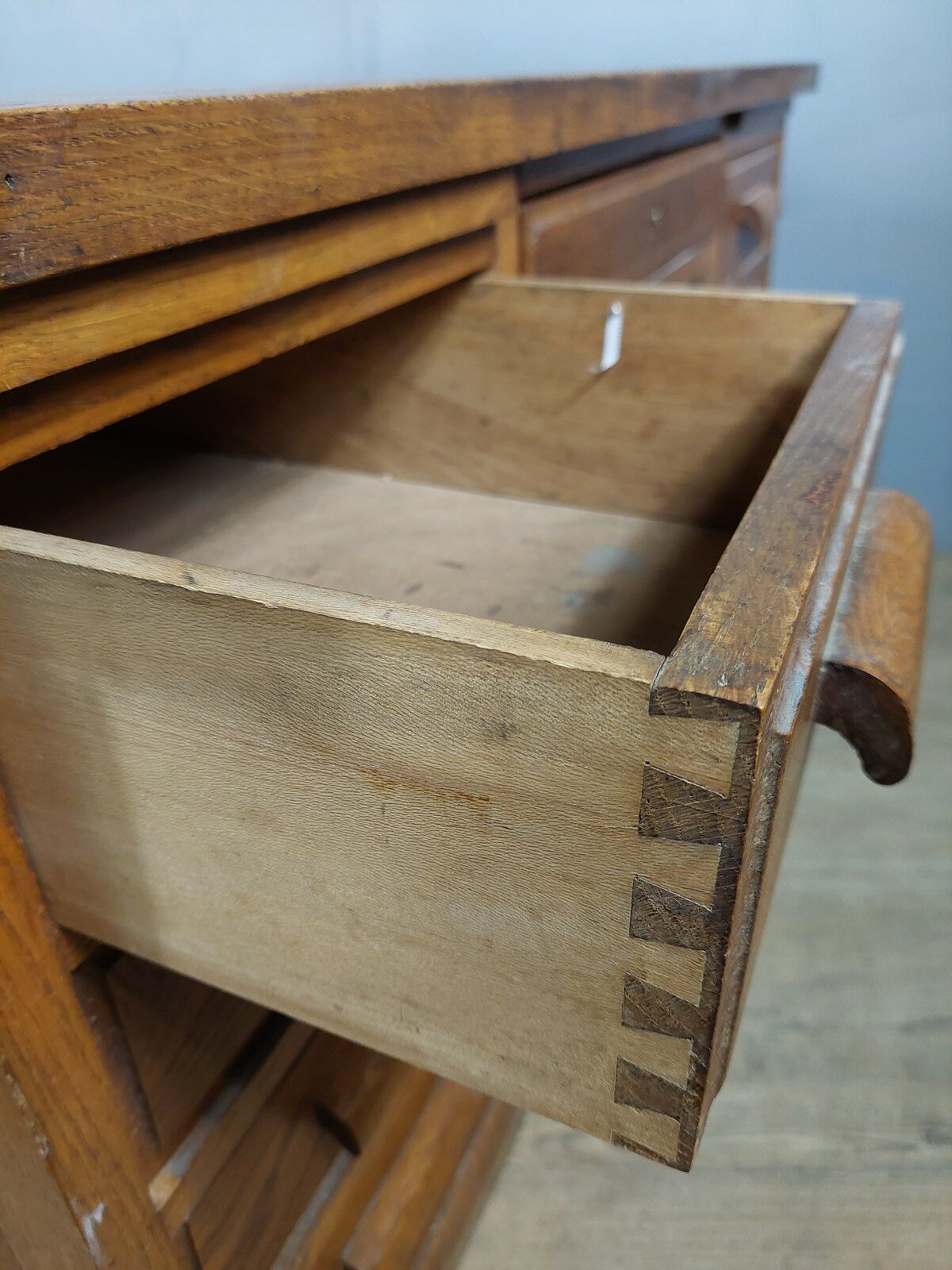 Flat desk in vintage boxes