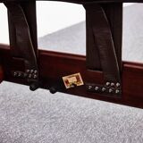 Canapé vintage en palissandre et cuir de veau, modèle-rodeio par jean gillon 1968 italma woodart