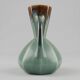 Art Deco vase – Bruyn pottery – green & brown poured glaze - 19cm