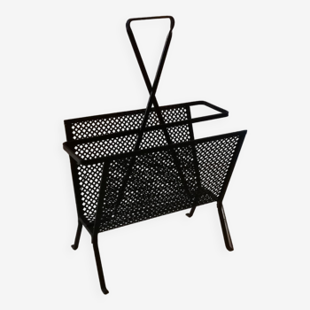 Metal magazine rack attributed to Mathieu Matégot, 1950