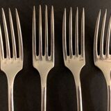Set 4 fourchettes en métal argenté modèle Baguette