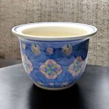 1930s Italian Hand-Painted Ceramic Planter - Vibrant Floral Motif