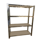 Modular shelf chrome and smoked glass 70s