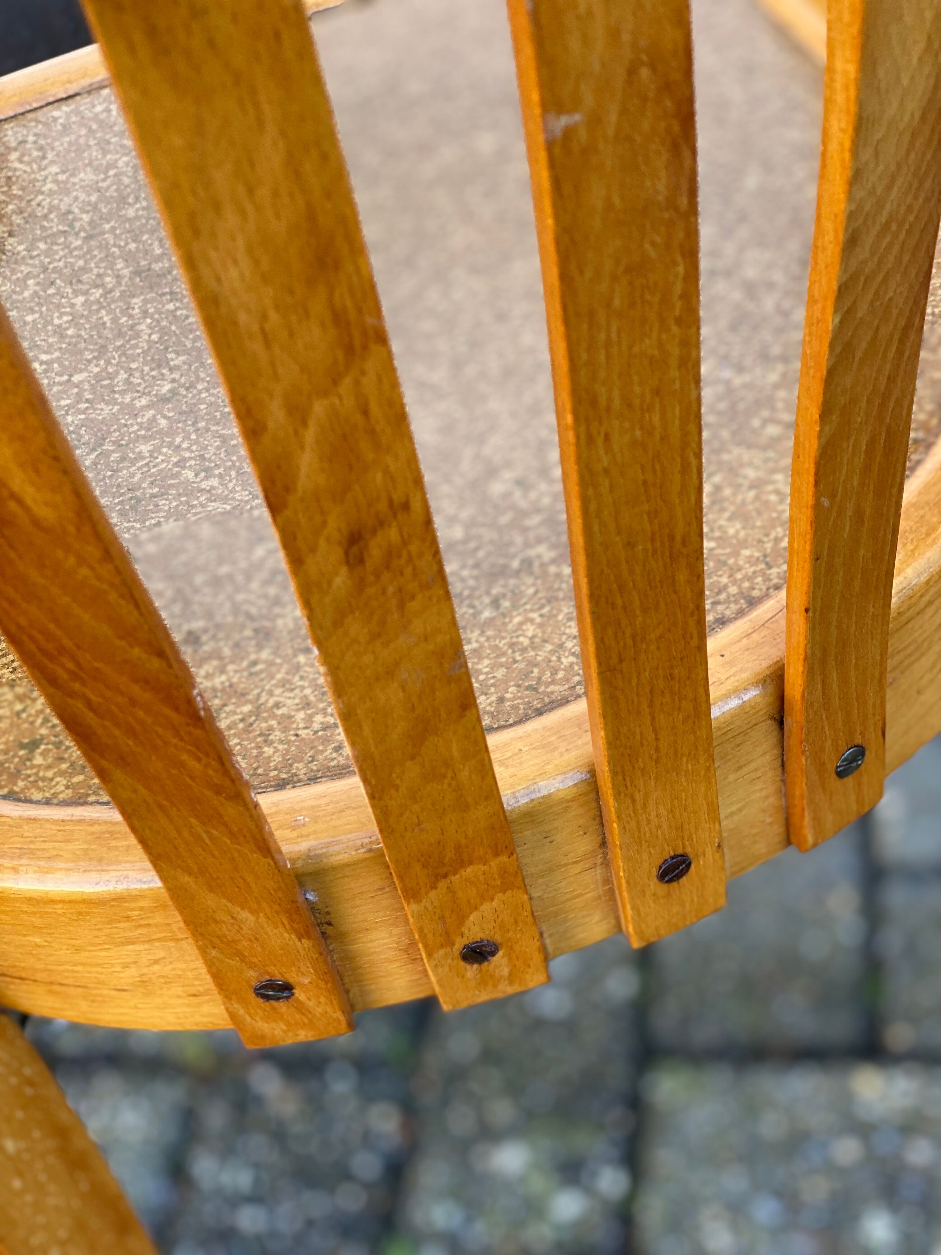 Bentwood and Pine Slat Arm Chair