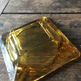 Cendrier vintage en verre ambré