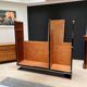 Armoire Art Déco en laque noire, acajou, chrome, France, années 1930
