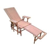 Chaise longue vintage en rotin