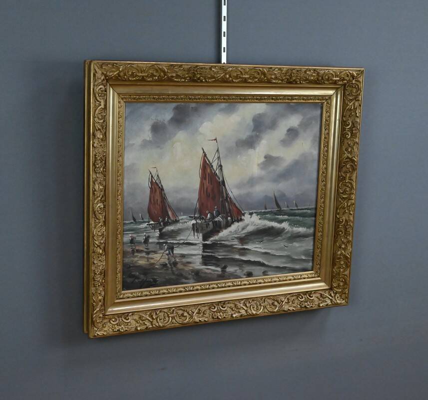 Tableau "Fishing Memory" signed L. Henry – late 19th century