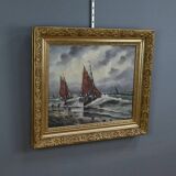 Tableau "Fishing Memory" signed L. Henry – late 19th century