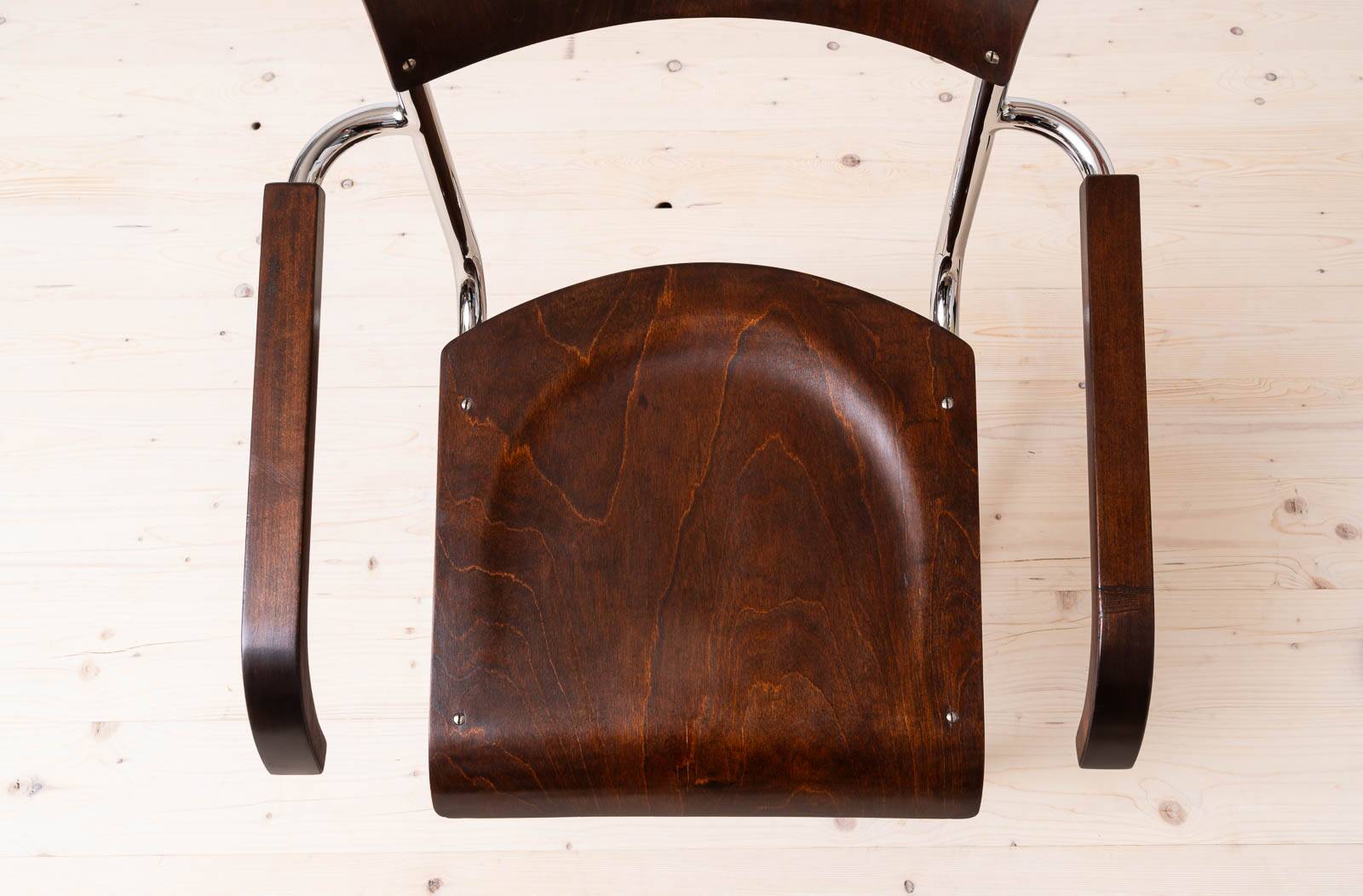 Set of 4 Bauhaus Dining Chairs, designed by Mart Stam, Tubular Steel Base