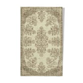 Handwoven vintage anatolian beige rug 187 cm x 307 cm