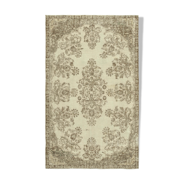 Tapis beige anatolien vintage tissé à la main 187 cm x 307 cm