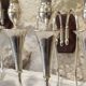 Pair of 3-arm wall lights in silver metal, 1940-1950