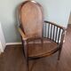 Fauteuil art déco en bois et rotin, années 1920