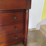 4-drawer chest of drawers - empire style - with detached columns - mahogany-bronze stain
