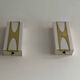 Pair of Loewy wall lights for Hilton, brass and Perspex, France 1965