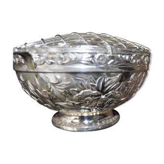 Pique flower. Silver plated rose bowl England