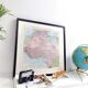 Old map of French West and Equatorial Africa from 1950, 43x43cm.