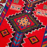 Tapis de coureur turc multicolore unique noué à la main 83 cm x 385 cm