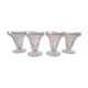 4 old ice cream cups/pink glass dessert