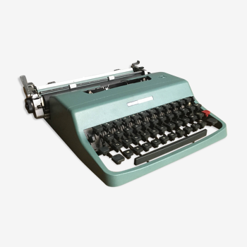 Blue vintage typewriter olivetti lettera 32