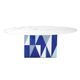 Contemporary Wood Italian Dining Table with Marble Top After Gio Ponti