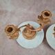 Pair of antique gilded candlesticks – Louis XV / Rococo style