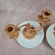 Paire de bougeoirs anciens dorés – style Louis Xv / Rocaille