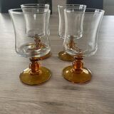 Amber wine glasses - set of 4 glasses